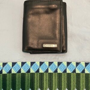 Fossil Black Leather Card Holder